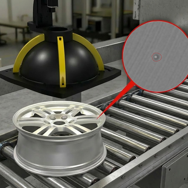 Bild zeigt die Prüfung eines Autorads / Felge