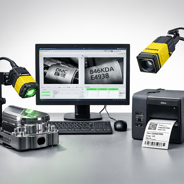 AIT Poka-Yoke-Prüfsystem mit Scanner, OCR-Reader und Etikettendrucker