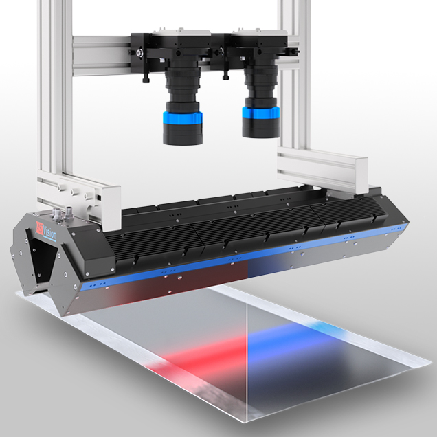 Bild zeigt Kamera System bei Inline Bahnwaren Inspektion