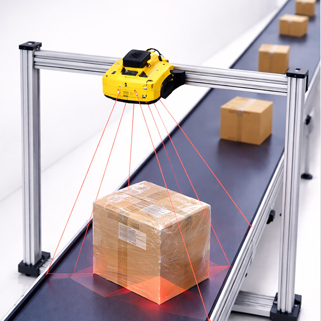 In Folie verpacktes Paket wird mit AIT EasyScan Lösung gescannt
