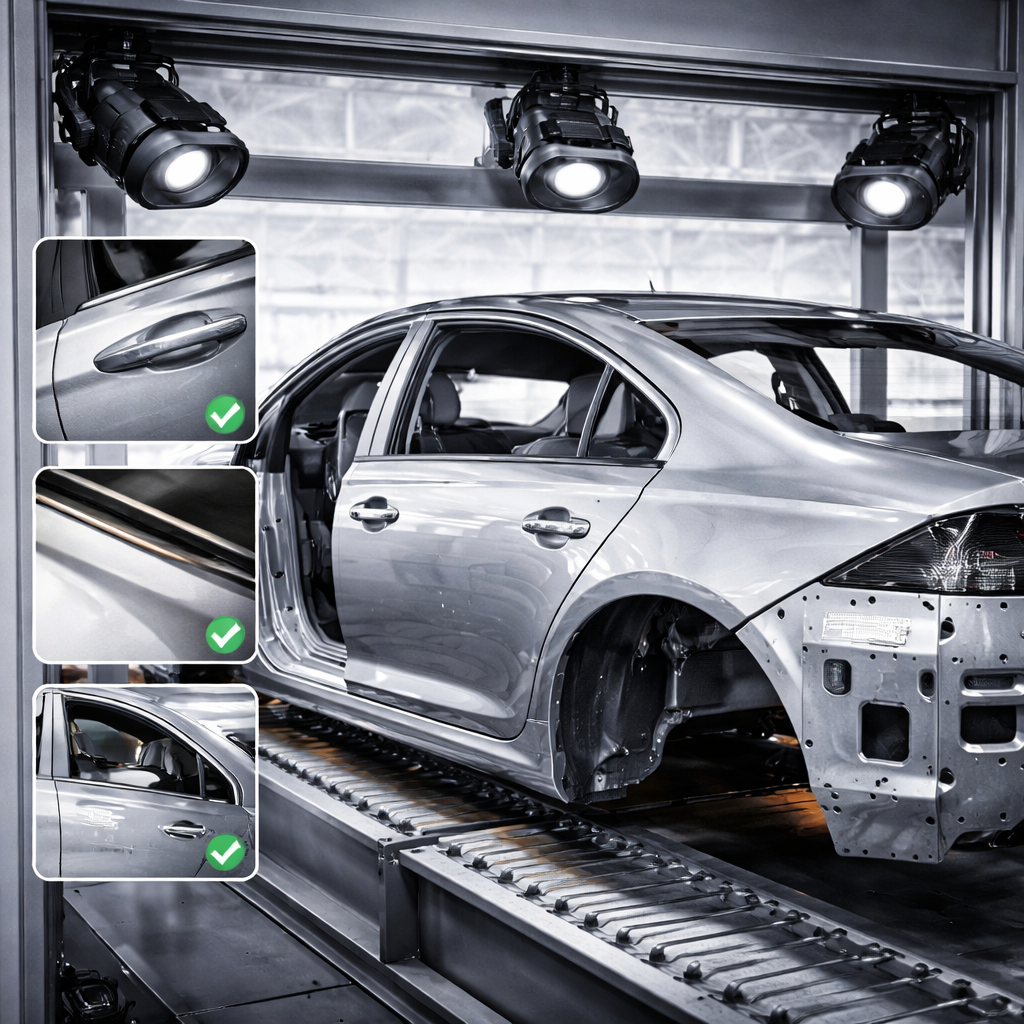 Bild zeigt Kontrolle einer Karosserie mit AIT Bildnachweis