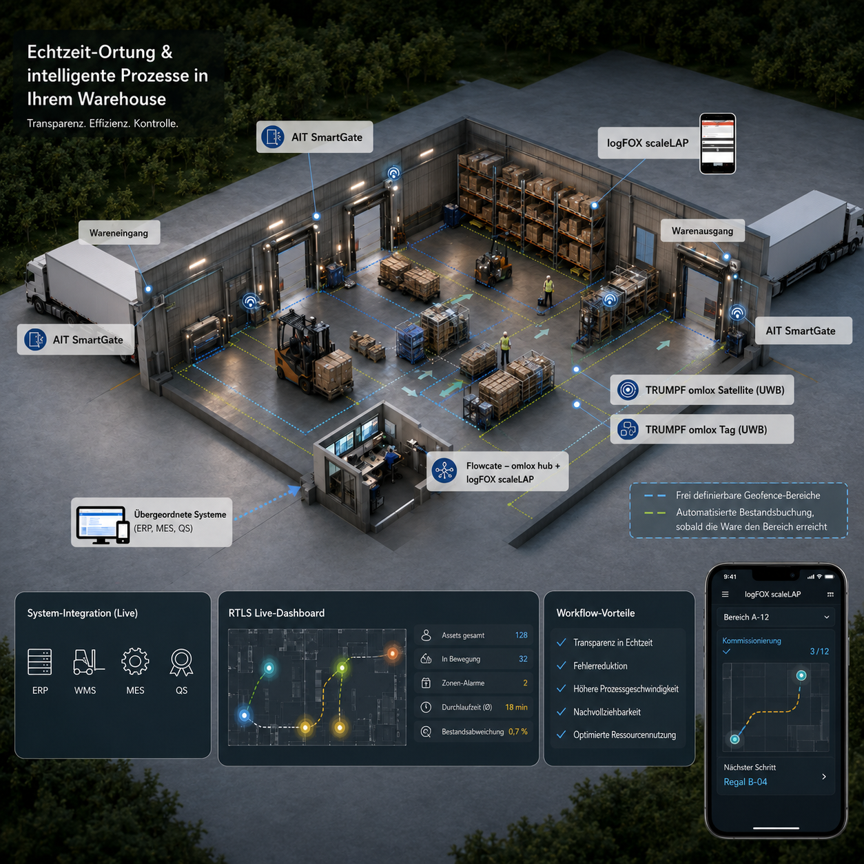 Bild zeigt intelligente Prozesse im Warehouse